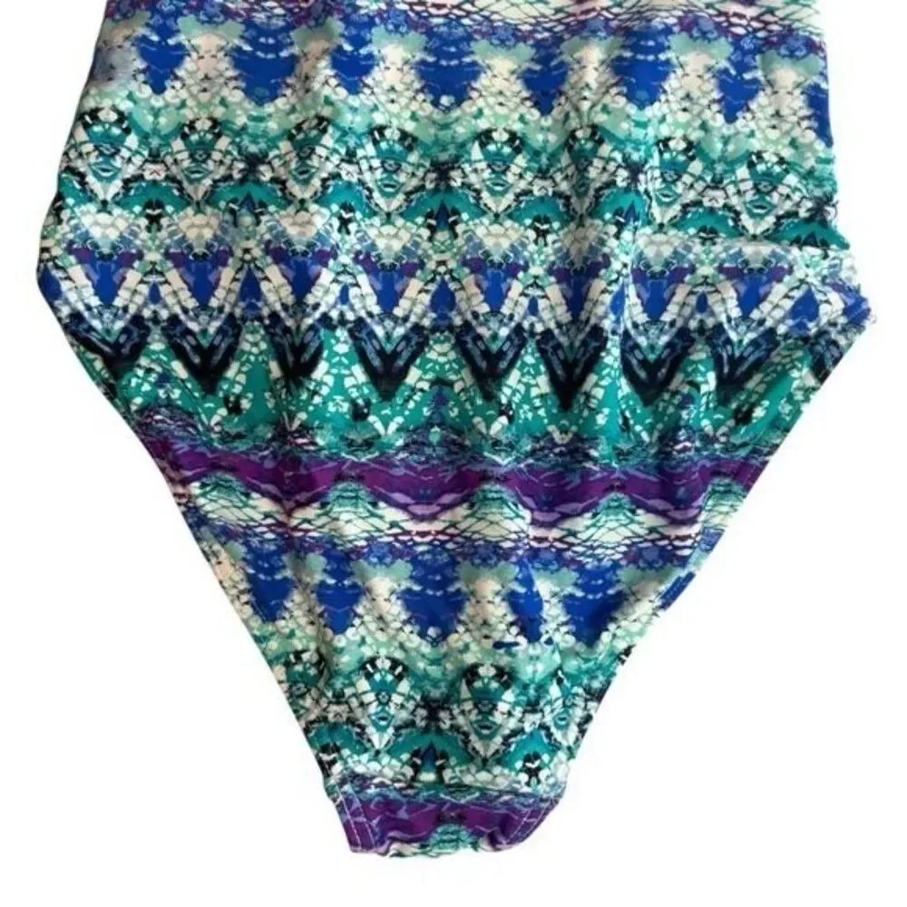 Niptuck One Piece Swimsuit Bond Eye Blue Sz. 6 Adjustable Straps Lightly Padded